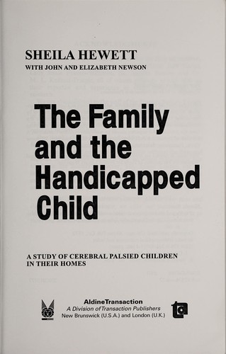 Cover for Family and the handicapped child
