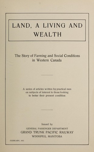 Cover for Land, a living and wealth