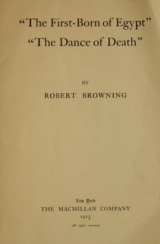 Cover for "The first-born of Egypt"