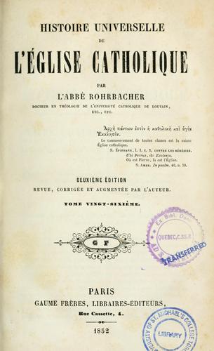 Cover for Histoire universelle de l'église catholique