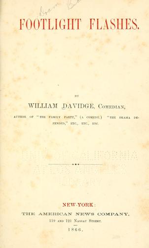 Cover for Footlight flashes.