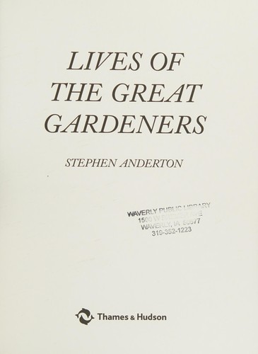 Cover for Lives of the great gardeners