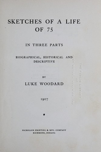 Cover for Sketches of a life of 75 in three parts