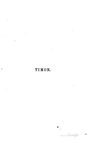 Cover for Timon, a Play; Now First Printed.: A Play ; Now First Printed
