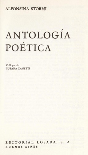 Cover for Antología poética