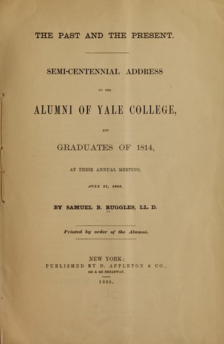 Cover for The past and the present