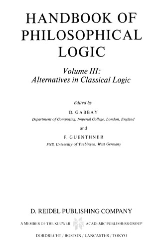 Cover for Alternatives in [i.e. to] classical logic
