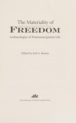 Cover for The materiality of freedom