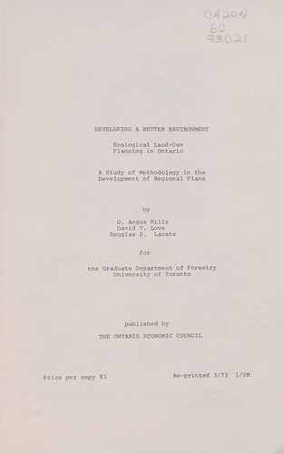 Cover for Developing a better environment