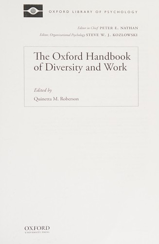 Cover for The Oxford handbook of diversity and work