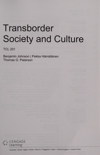 Cover for Transborder Society and Culture