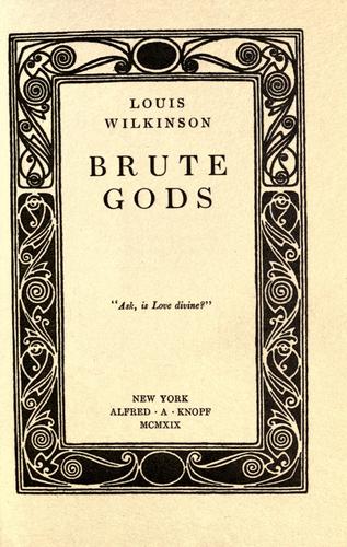Cover for Brute gods.