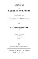 Cover for Opinions on various subjects