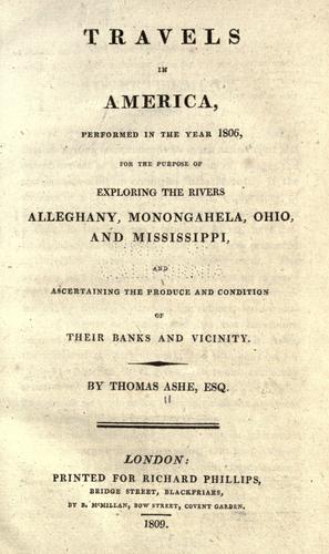 Cover for Travels in America, performed in the year 1806