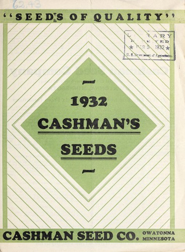 Cover for 1932 Cashman's seeds
