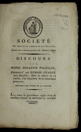 Cover for Discours sur notre situation politique