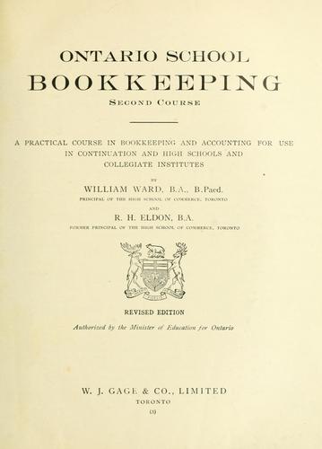 Cover for Ontario School Bookkeeping Second Course