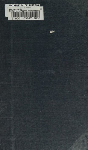 Cover for Applied econometrics