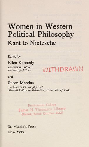 Cover for Women in Western Political Philosophy