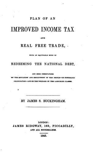 Cover for Plan of an improved income tax and real free trade, with an equitable mode of redeeming the ...