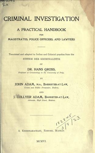 Cover for Criminal investigation