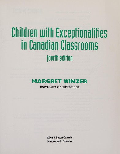 Cover for Children With Exceptionalities in Canadian Classrooms