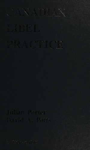 Cover for Canadian libel practice