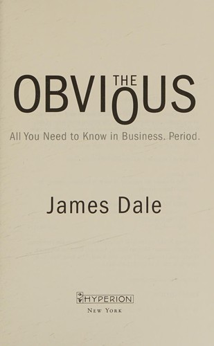 Cover for The obvious