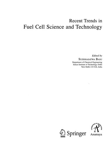 Cover for Recent trends in fuel cell science and technology
