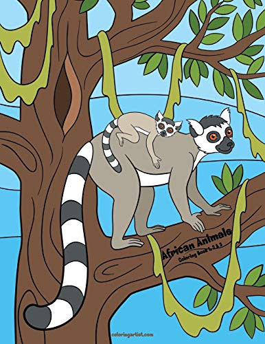 Cover for African Animals Coloring Book 1, 2 & 3