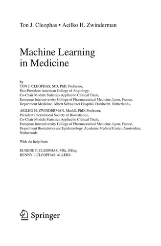 Cover for Machine Learning in Medicine