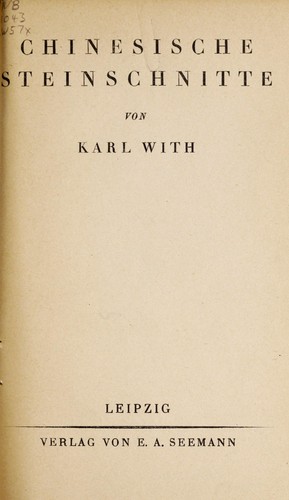 Cover for Chinesische Steinschnitte