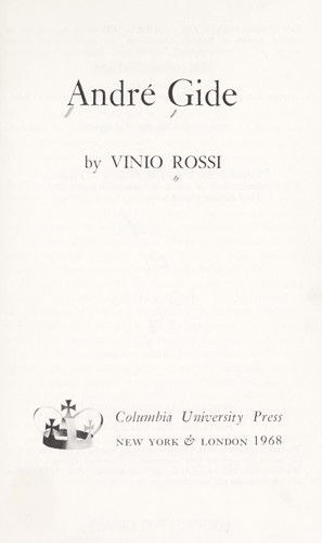Cover for André Gide.