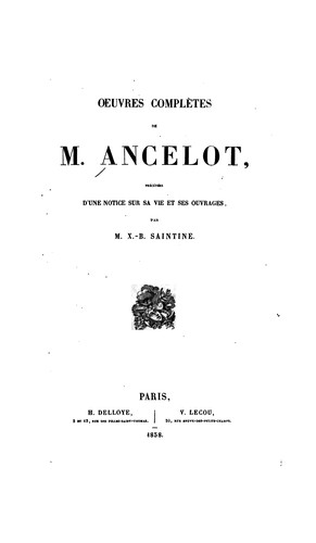 Cover for Œuvres complètes de M. Ancelot
