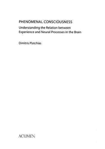 Cover for Phenomenal consciousness