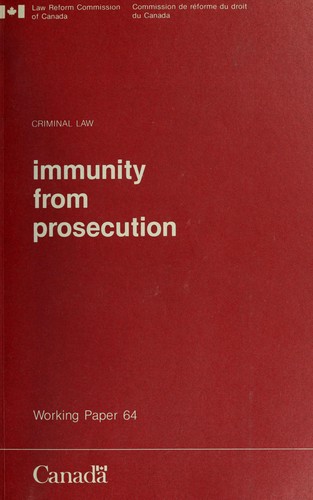 Cover for Immunity from prosecution.