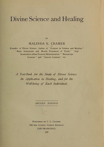 Cover for Divine science and healing