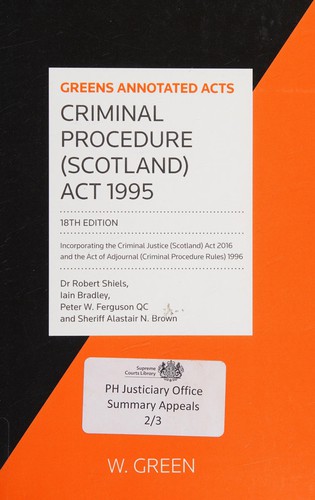 Cover for Criminal Procedure (Scotland) Act 1995
