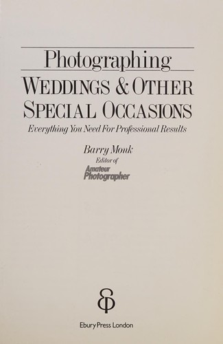 Cover for Photographing Weddings and Other Special Occasions