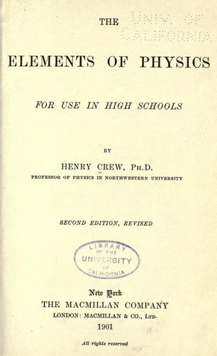Cover for The elements of physics
