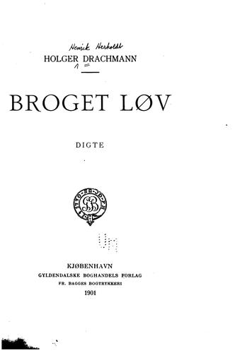 Cover for Broget løv: digte