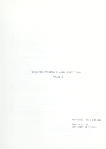 Cover for Cases and materials in administrative law