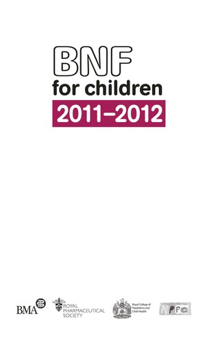 Cover for BNF for children 2011-2012