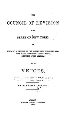 Cover for The Council of Revision of the state of New York