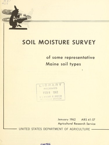 Cover for Soil moisture survey of some representative Maine soil types