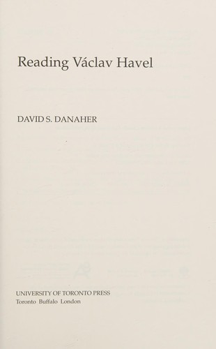 Cover for Reading Vaclav Havel