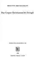 Cover for Das Corpus Christianum bei Zwingli