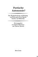 Cover for Poetische Autonomie?