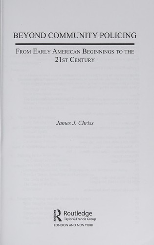 Cover for Beyond Community Policing