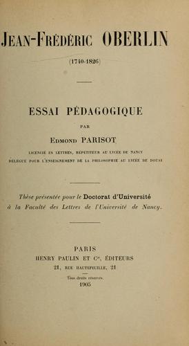 Cover for Jean-Frederic Oberlin (1740-1826)